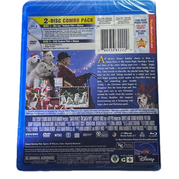 Disney Santa Paws 2 The Santa Pups Blu-ray DVD 2-Disc Combo Sealed Holiday 2012 - Picture 2 of 2